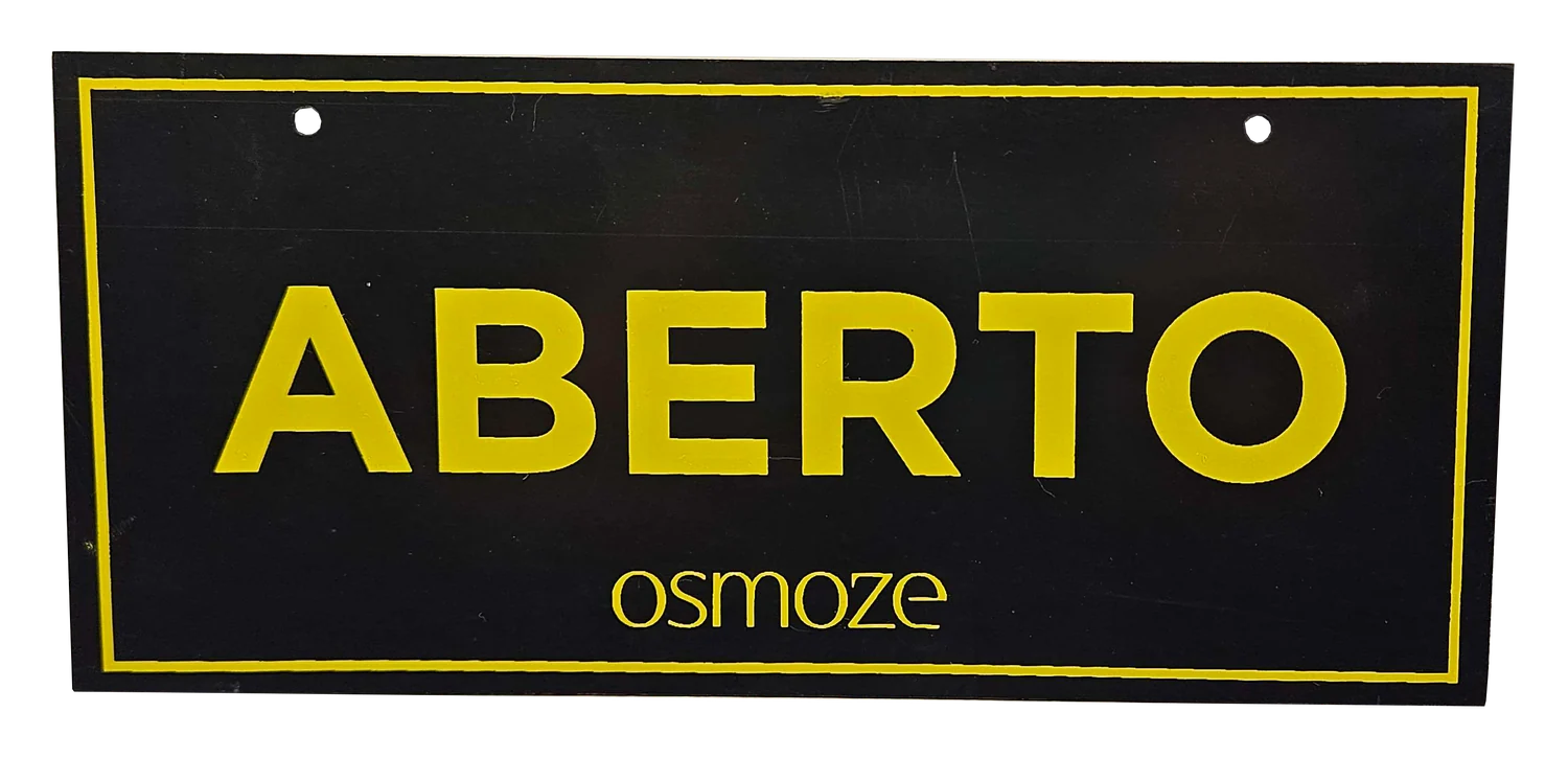 Placa sinalizadora Aberto