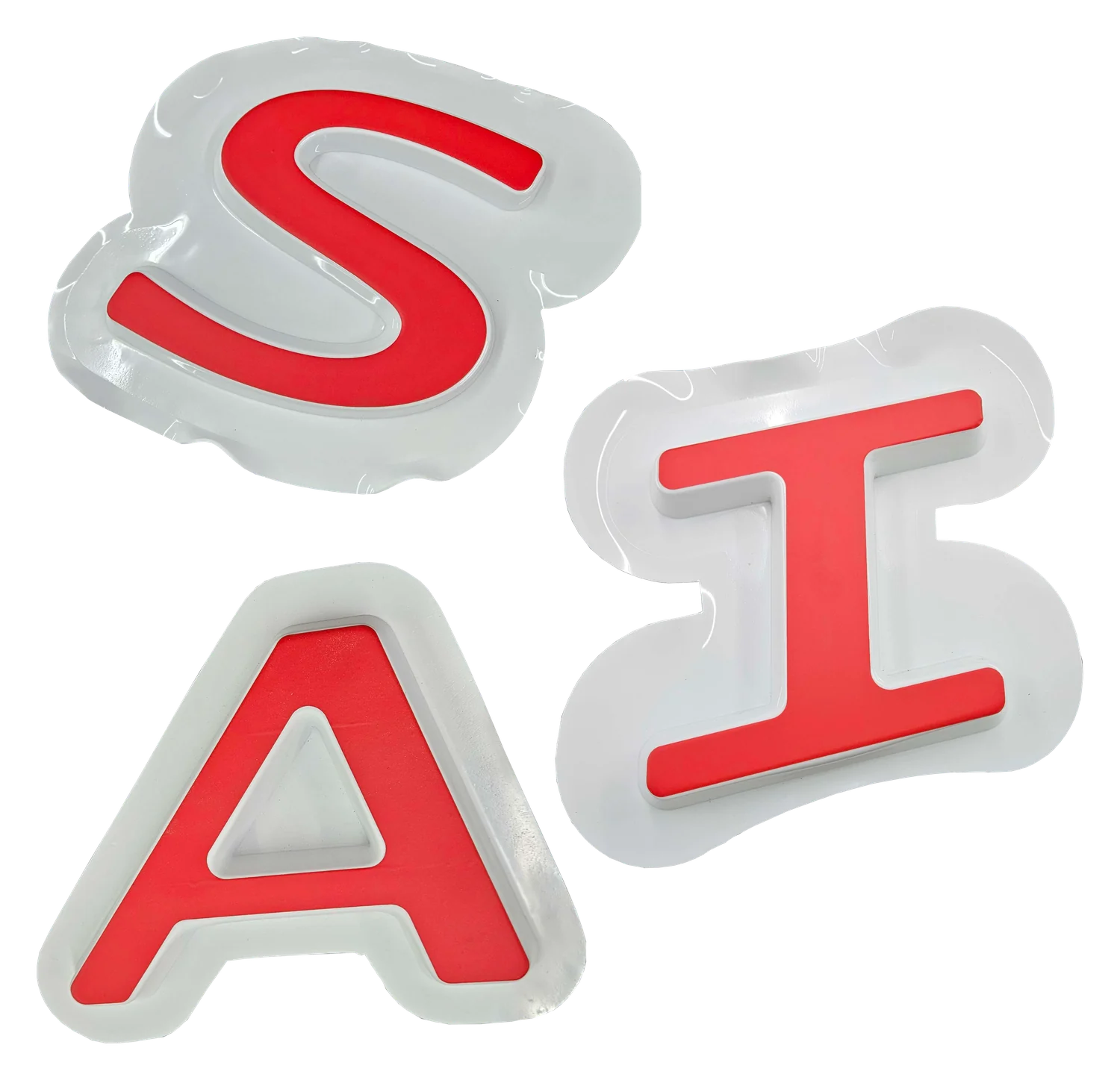 Letras em alto-relevo