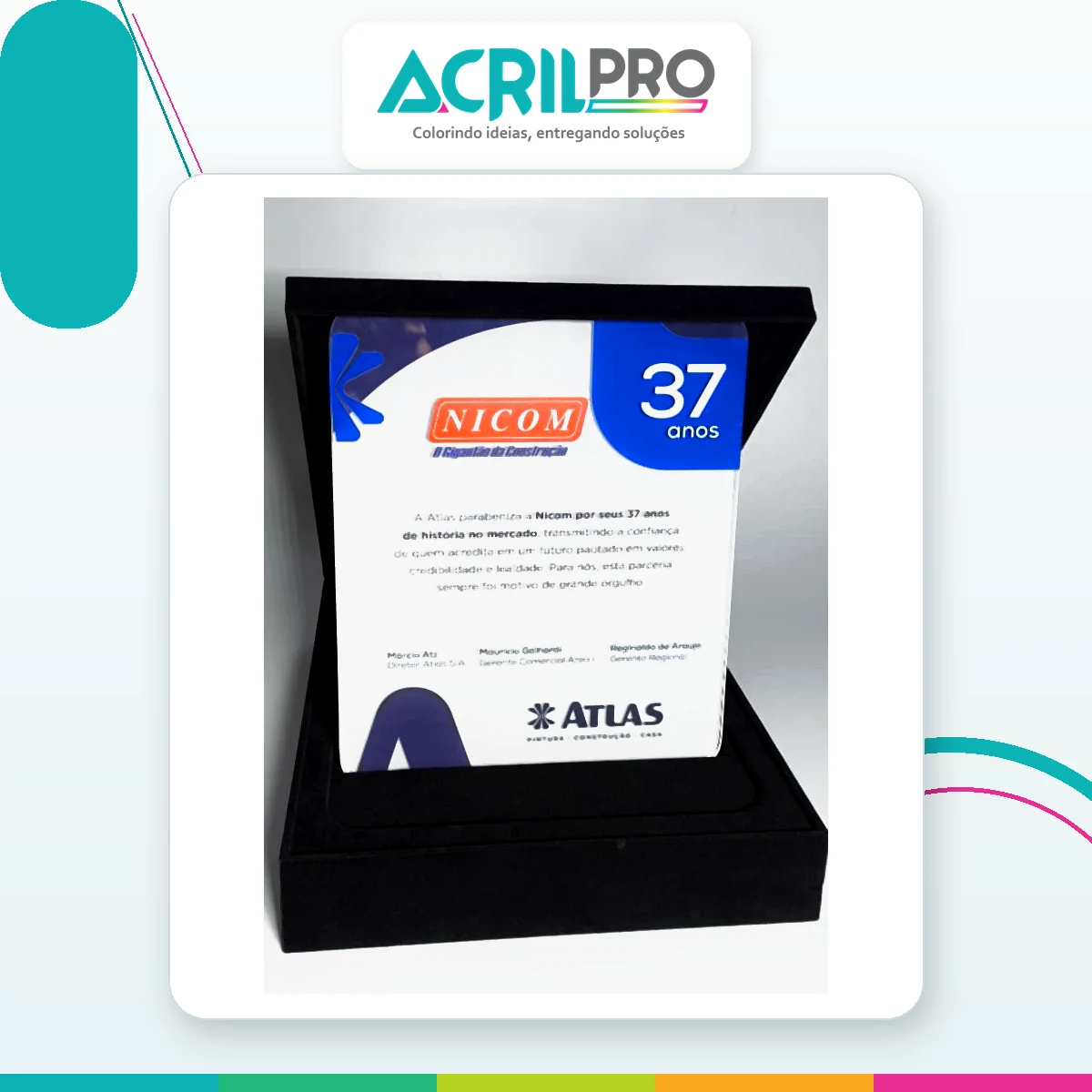 Placa comemorativa Nicom — 37 anos