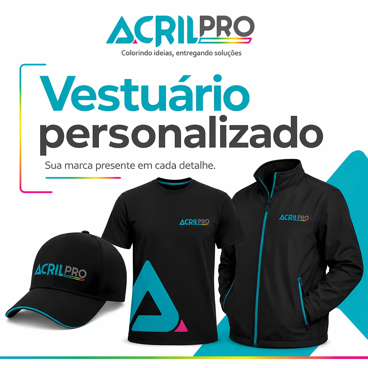 Camisetas, casacos e bonés personalizados
